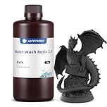 ANYCUBIC Water Washable 3D Printer Resin 2.0, 405nm High Precision 3D Resin, Low Shrinkage Photopolymer Resin for 4K/8K/12K Capable LCD DLP Resin 3D Printer(Black, 1kg)