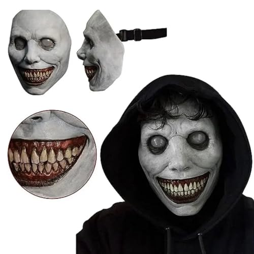 HAINLOGWANG Caretas Halloween, Máscara de Látex de Demonio Sonriente, Mascaras de Terror, Mascaras Halloween, Mascara Terror para Carnaval, Fiestas y Accesorios de Cosplay