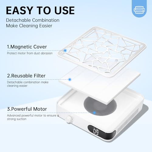 Extractor de polvo para uñas inalámbrico miniatura 4