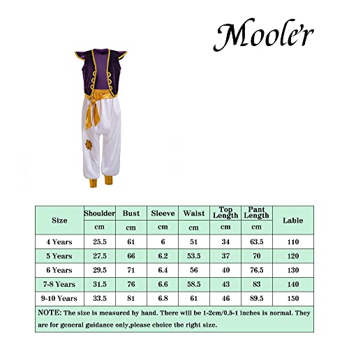 Maoluo Vintage Boys Arabian Prince Costume Kids Dress Up Halloween Party Street Rat Suit Cosplay Fancy Outfit, 7-8 Years #TOP2