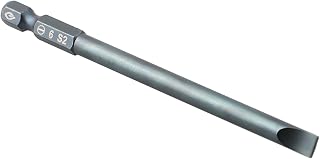 SL6.0 - Juego de 4 puntas de destornillador ranuradas magnéticas, color azul, 100 mm de longitud, accesorios de hardware diferentes