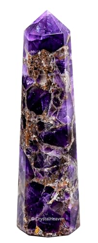 Image of Crystal Heaven Certified Dreamy Amethyst Crystal Tower Obelisk Point for Chakra, Healing and Balancing - AAA Grade Original Certified Gemstone Agate for Reiki Meditation Yoga Spiritual (2-3 Inches)