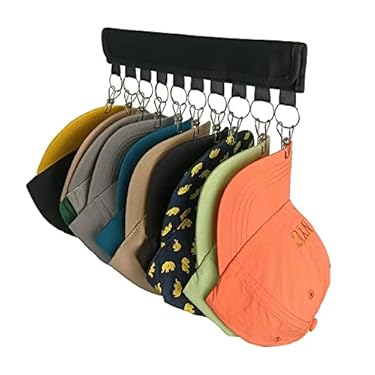 AMAZON - Hat Organizer Holder for Hanger, 10 Stainless Steel Storage Hooks Hat Storage for Room & Closet,Display Wall Mounted hat Rack, Suitable for Storing Baseball caps, Socks, Ties, Keys(2PC