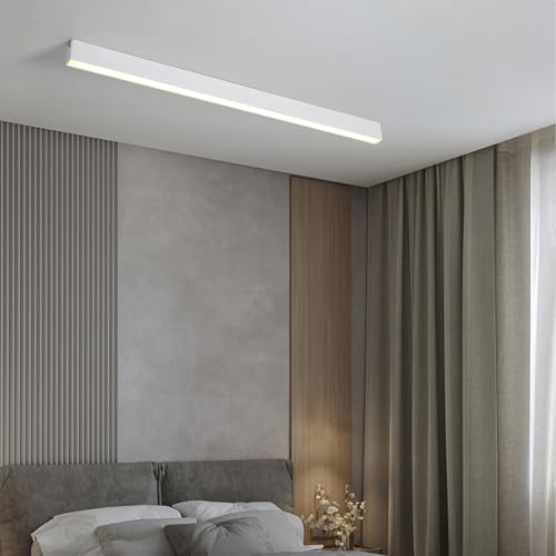 Longue lampe de plafond LED blanche linéaire 200cm luminaire décoratif moderne salon