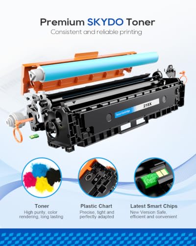 Image of 218X Toner Cartridges 4 Pack High Yield for HP W2180X 218A 3301fdw 3201dw | with Chip, Compatible for HP 218X 218A Work for HP Color Laserjet Pro 3201dw MFP 3301 Series 3301sdw 3301cdw (BK /C /M /Y)