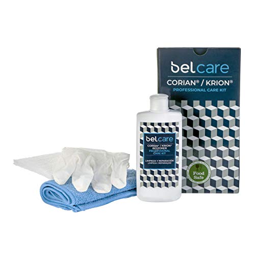 BELCARE - Kit para Limpiar Encimeras de Corian y Krion, Pack 1 Producto Limpiador Reparador Doble Acción, 200 ml Cover