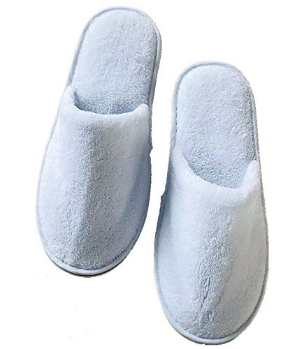 6 Pairs of Adequate Spa-Slippers House-Slippers Closed Toe Thick Soft Non Slip Disposable-Home-Slippers, Universal Travel-Slippers Hotel-Slippers, Fits Up to US Men Size 10 & Women Size 11