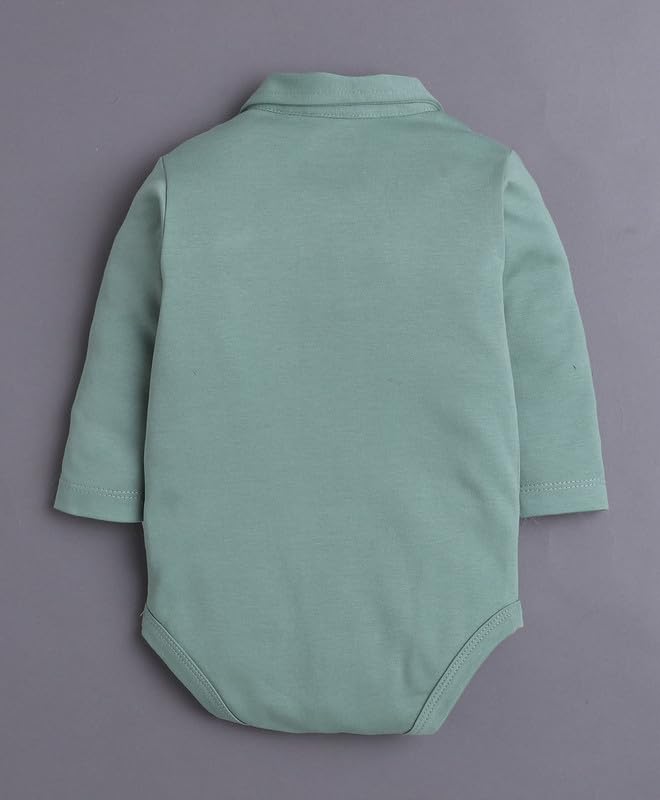 Image of BUMZEE Baby Boys Regular Fit Full Sleeves Collar Neck Cotton Bodysuit Set