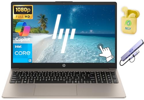HP 15.6' FHD Touchscreen Business Laptop Computer, Intel 10-Core i5 Processor, 16GB RAM 512GB Storage (256GB SSD+256GB Docking Set), Windows 11, Numeric Keypad, NLY Earphones, Natural Silver