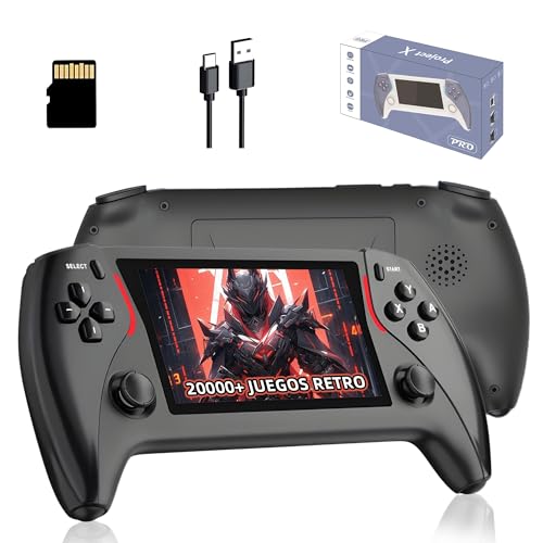 PX Pro Portable Game Console 128G, emulador de Estilo Retro precargado con más de 20 000 Juegos clásicos con 23 emuladores, Compatible con Consolas de Juegos, Pantalla IPS HD de 4,3 Pulgadas,Negro