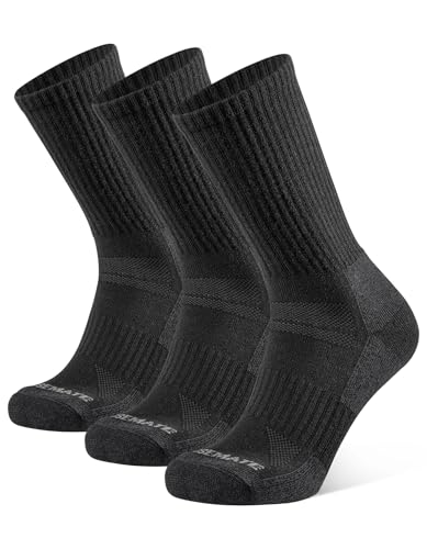 CLOSEMATE Mens Merino Wool Winter Thermal Crew Socks Cushioned Anti