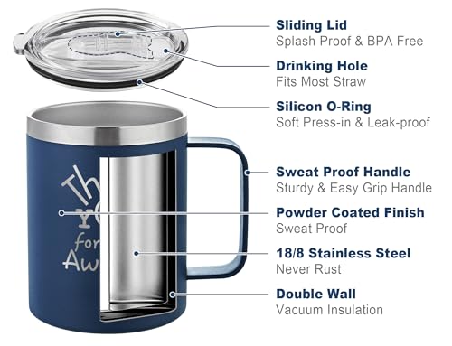 Set de 2 Mugs DLOCCOLD 12oz Acero Inoxidable Azul Marino miniatura 5