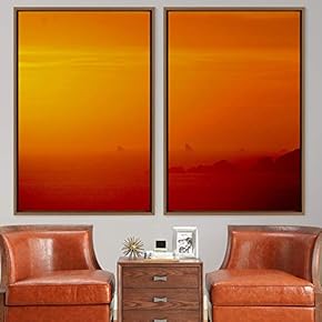 signwin 2 Piece Framed Canvas Wall Art Colorful...