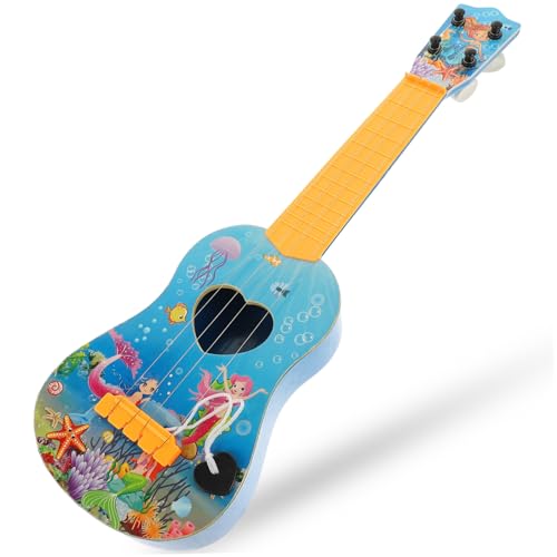 SUPVOX Guitarra infantil de cartão mini instrumento musical de sereia e unicórnio brinquedo educativo aprendizagem e meninas iniciantes