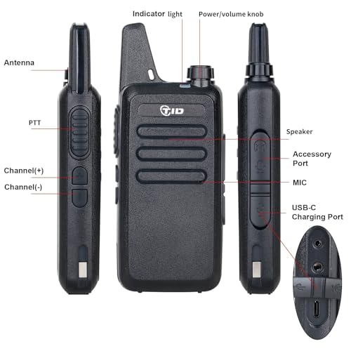 TIDRADIO TD-M8s Walkie Talkies for Adults with Earpiece (8 Pack) Long Range Two Way Radio with 6 Way Multi Gang Charger and USB Charger for Warehouse Business Church and Retail by TID - Used condition - Image 9