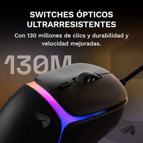 Ratón gaming con cable ultraligero GLORIOUS Model D3 negro de 30K DPI y alta aceleración 4
