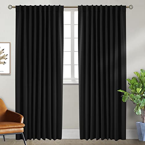 BGment Black Out Curtain 84 Inch Long for Living Room, 2 Window Panels