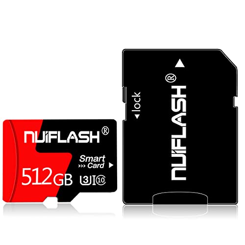 Micro SD Card 512GB Memory Card 512GB TF Card,Micro Memory Card Class 10 with A Card Adapter for Android Smartphones,Tablet and with a Card Adapter for Camera,PC