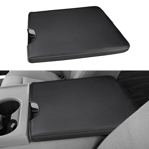 INTGET Center Console Armrest Cover for 2026 Ford F150 Accessories 2015-2023 2024 2025/for F250 F350 F450 F550 2017-2026 40/20/40 Jump Seat Car Arm Rest Lid Seat(black stitches, 2015-2026 Jump Seat)