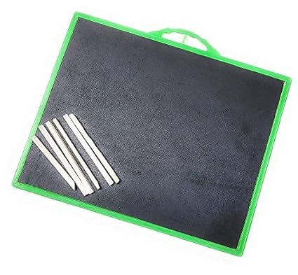 FASH Black Double Side Slate Board for Kids Learning (With 1 Packet Chalk) (Set of 3)