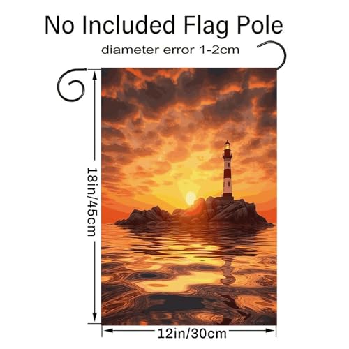 Bandera de patio para decoración de primavera con faro marino 3