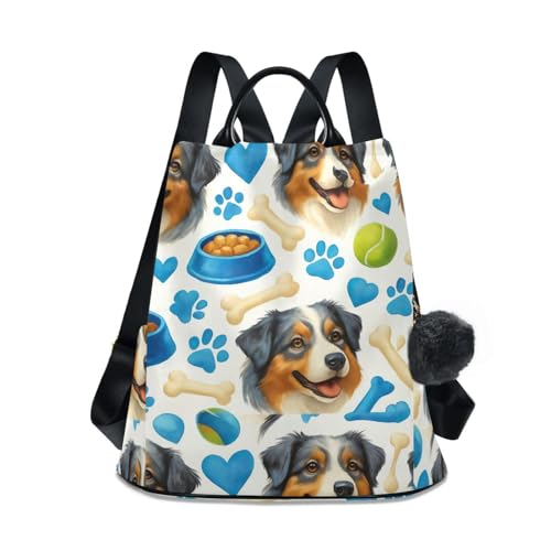 Sac à dos chiens bleus sécurisé avec zip à l'arrière pour protéger vos affaires