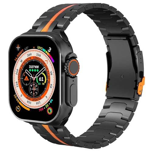 Bracelet de rechange en titane compatible avec Apple Watch 45mm 49mm