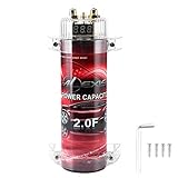 Acouto 2 Farad Capacitor Car Audio Power Capacitor Car Audio Amplifier Voltage Regulator Red LED...