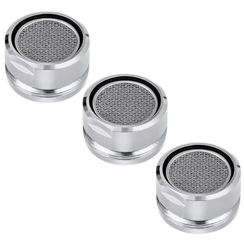 Efficient Kitchen Tap Aerator - 3 Pack 24mm Water Saving Faucet Aerator, 360-Degree Rotatable, Easy to Install, Splash-Proof, Durable ABS Plastic, Fits Standard Taps, Reduces Water Consumption