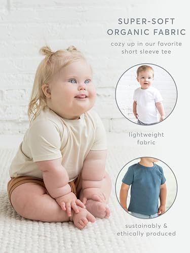 Colored Organics - Organic Cotton Toddler Short Sleeve Shirts - Baby Toddler and Kids Tops - Girls and Boys Tees3