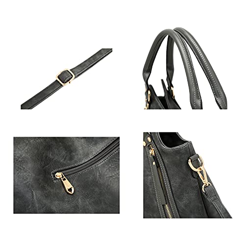 Image of Women Tote Bag Handbags PU Leather Fashion Hobo Shoulder Bags with Adjustable Shoulder Strap