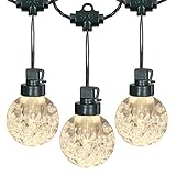 MuDay Globe Outdoor String Lights,25FT Shatterproof Connectable Hanging Light, 20 Crystal Globe G50 Bulbs,Extendable Patio Lights for Backyard, Bistro, Party, Garden(Warm White)