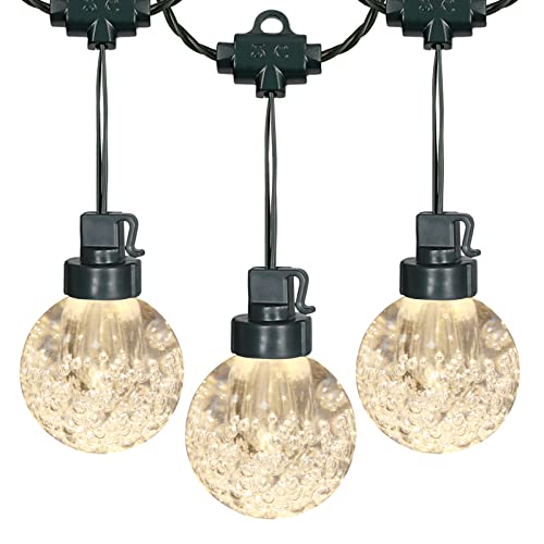 MuDay Globe Outdoor String Lights,25FT Shatterproof Connectable Hanging Light, 20 Crystal Globe G50 Bulbs,Extendable Patio Lights for Backyard, Bistro, Party, Garden(Warm White)