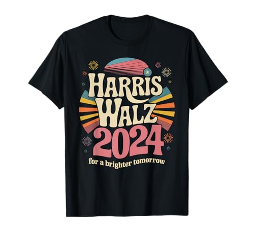 Groovy Kamala Harris Tim Walz 2024 Campaign Election T-Shirt
