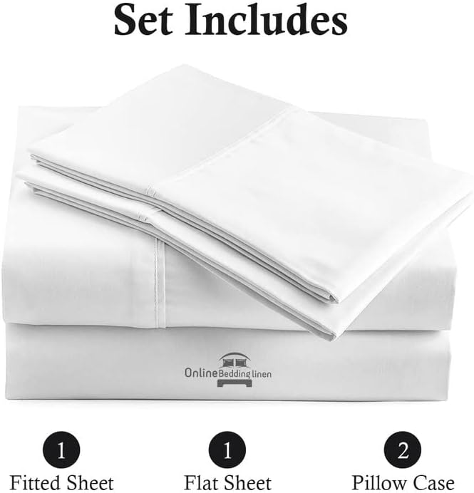 Miniatura 5 de Juego de sábanas California Queen  4 sábanas de 800 hilos 100% algodón egipcio de 60 x 84 pulgadas, sábanas de calidad de hotel para colchón de