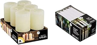 Spaas 6 Rustic Unscented Rustic Pillar Candles 70/130 mm, ± 60 Hours, Black
