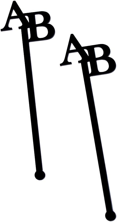 YANGSION Personalized Wedding Drink Letter Stirrers Custom Drink Initial Tags Swizzle Sticks Cocktail Party Bar Stir Sticks Wedding Drink Sticks Party Shower Start From 50pcs