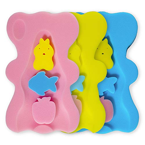 Hallo Soft Infant Bath Sponge Skid Proof Baby Bath Mat Newborn Odor Free (Pink) #TOP7