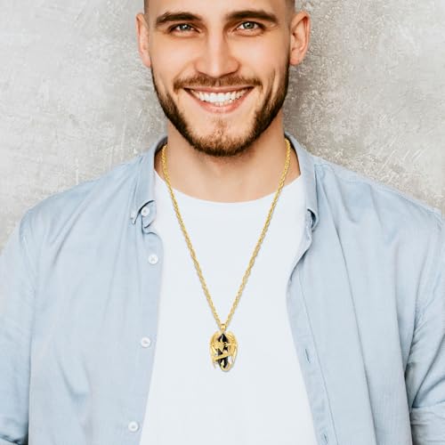 INFUSEU Dragon Pendant Necklace Men Women Black Obsidian Crystal Jewelry Spiritual Protection Gifts Big Birthday Gothic Goth Punk Stuff Cool Personalized Present4