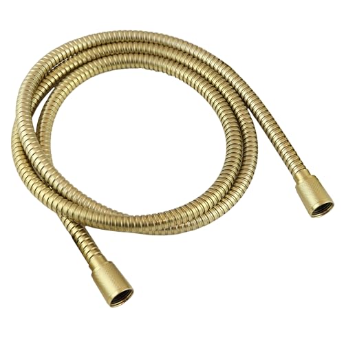 High Sierra® - Lead-Free Stainless Steel Shower Hose With Bio-Film resistant Silicone Inner Tube. Extremely Strong and Flexible-72 Inches. Brushed Gold by HIGH SIERRA SHOWERHEADS - Used condition - US$37.57