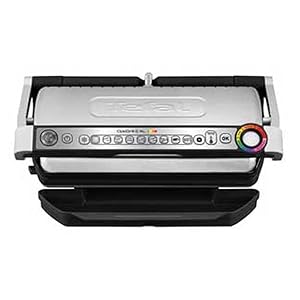 Tefal OptiGrill XL GC722D - Barbacoa de contacto (con superficie Plus XL, con niveles de temperatura adicionales, indicador automático del estado de cocción, 9 programas preestablecidos), 40 cm x 20