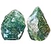 Amazing Gemstone Moss Agate Raw Crystals and Healing Stones, Natural Rocks for Tumbling and DIY Raw Stones and Crystals (1 Piece)