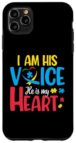 Autism Mom I'm His Voice He Is My Heart ���ǌ[�� �X�}�z�P�[�X iPhone 11 Pro Max �p