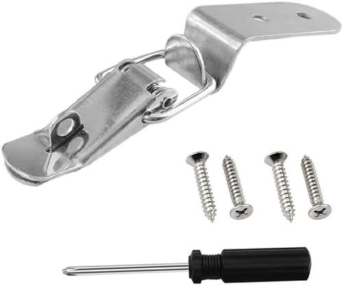 Miniatura 3 de 4 piezas de 90 grados de hebilla de boca de pato de acero inoxidable con resorte cargado por resorte de palanca de arrastre clip de abrazadera de