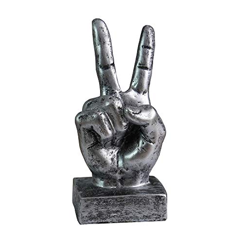 Creative Statues And Abstract Hand Sculptures For Home & Office Decor,Finger Signs Marks Figurines (Silver Yes) #TOP25
