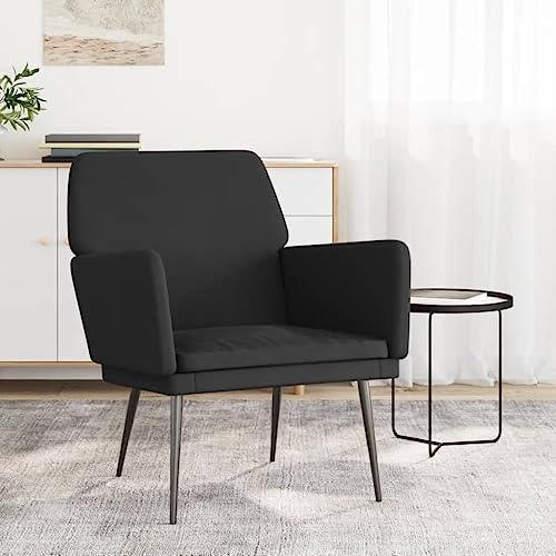 Genérico Sillón de Terciopelo Negro 62x79x79 cm,Mobiliario,Sillas,Sillones-351377