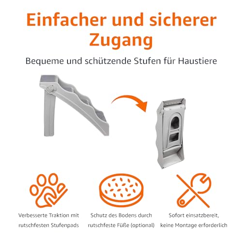 Amazon Basics faltbare Trittstufen für Hunde und Katzen, Grau, 60.7 x 40.9 x 50.2 cm