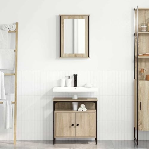 Modern Bathroom Furniture Set 2 pezzi, materiale derivato legno marrone, 60 x 30 x 60 cm, elegante...