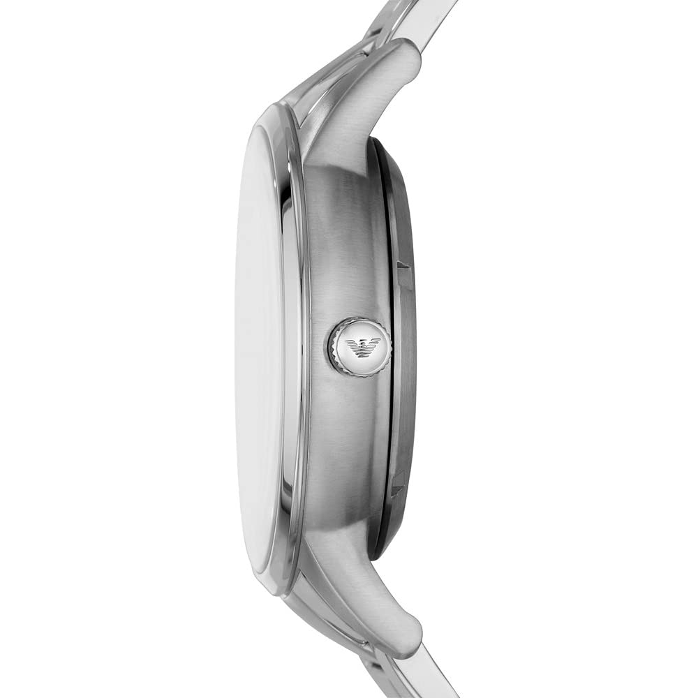 Emporio Armani Orologio da uomo, Movimento automatico e cassa da 43 mm con cinturino in acciaio, pelle o silicone