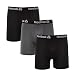 Reebok Mens 3 Pack Performance Boxer Briefs Black/Iron Gate/Black M